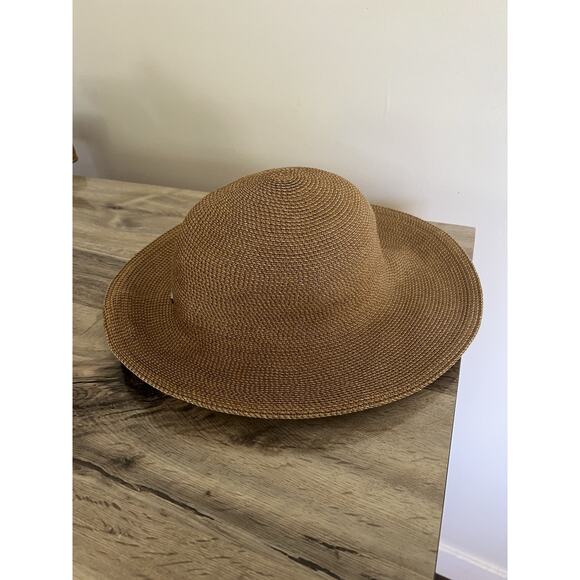 Eric Javits Tan Natural Straw Rollable Squishee Sun Hat - Picture 2 of 8
